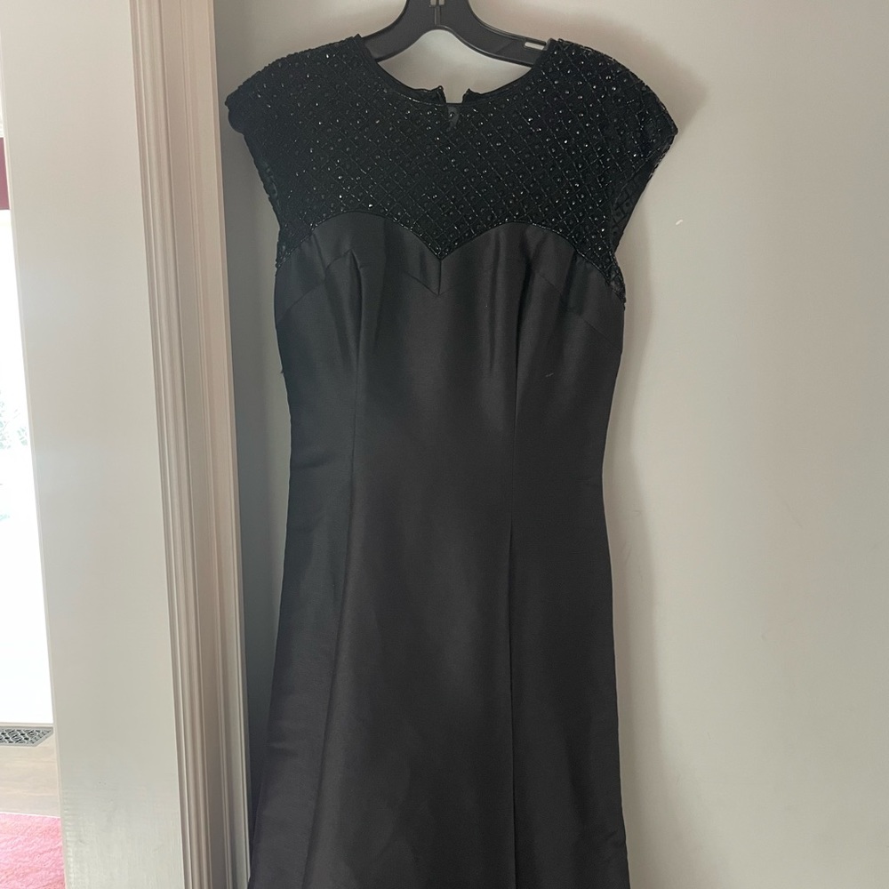 Monique Lhuillier black beaded formal gown, worn once in excellent condition.
